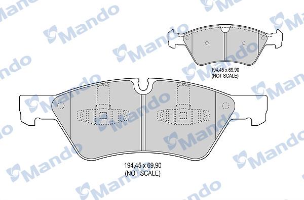 Mando MBF015224 - Тормозные колодки, дисковые, комплект avtokuzovplus.com.ua