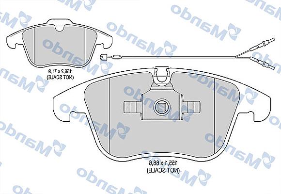 Mando MBF015226 - Гальмівні колодки, дискові гальма autocars.com.ua