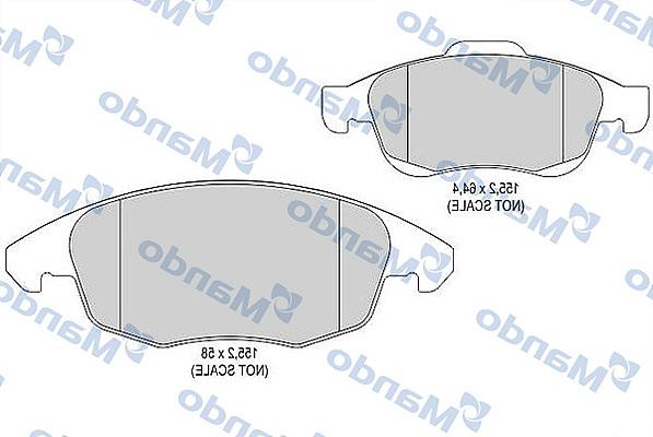 Mando MBF015509 - Гальмівні колодки, дискові гальма autocars.com.ua