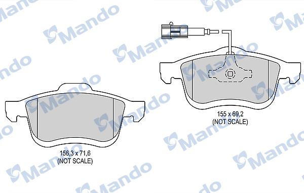 Mando MBF015252 - Гальмівні колодки, дискові гальма autocars.com.ua