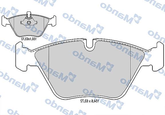 Mando MBF015265 - Гальмівні колодки, дискові гальма autocars.com.ua