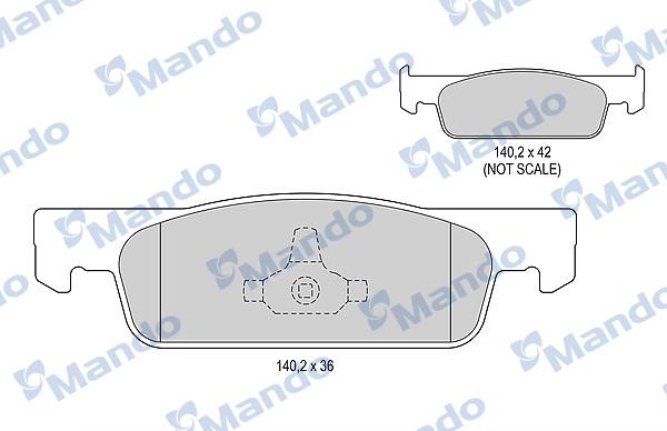 Mando MBF015282 - Гальмівні колодки, дискові гальма autocars.com.ua