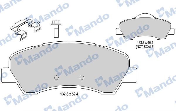 Mando MBF015283 - Гальмівні колодки, дискові гальма autocars.com.ua