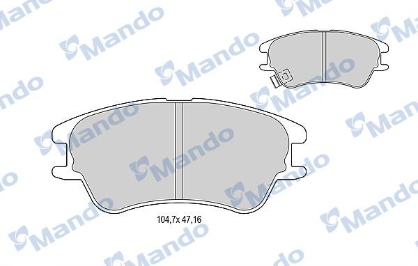 Mando MBF015306 - Тормозные колодки, дисковые, комплект avtokuzovplus.com.ua