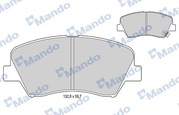 Mando MBF015343 - Гальмівні колодки, дискові гальма autocars.com.ua