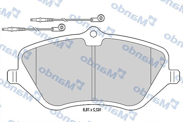 Mando MBF015476 - Тормозные колодки, дисковые, комплект avtokuzovplus.com.ua