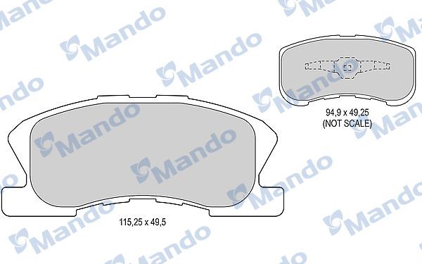 Mando MBF015490 - Гальмівні колодки, дискові гальма autocars.com.ua