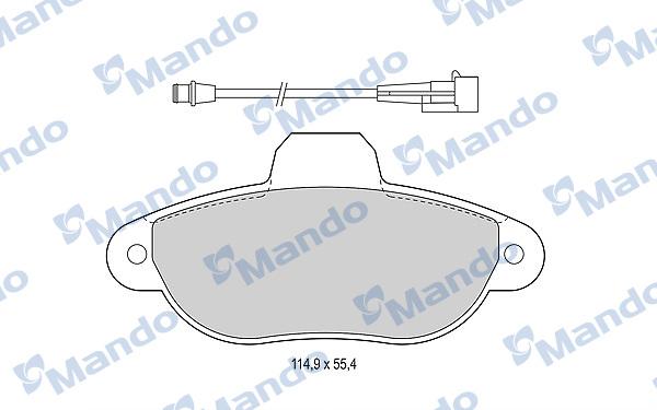 Mando MBF015497 - Гальмівні колодки, дискові гальма autocars.com.ua