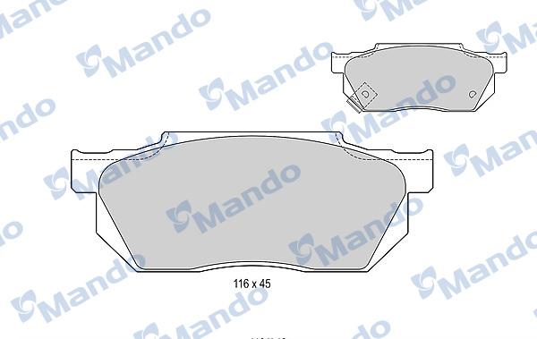 Mando MBF015530 - Гальмівні колодки, дискові гальма autocars.com.ua