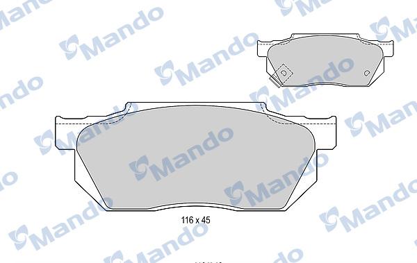 Mando MBF015530 - Тормозные колодки, дисковые, комплект avtokuzovplus.com.ua