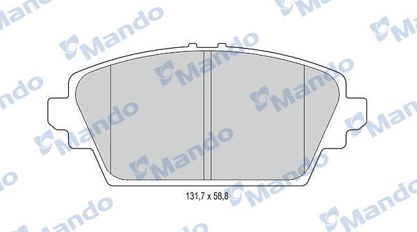 Mando MBF015537 - Гальмівні колодки, дискові гальма autocars.com.ua