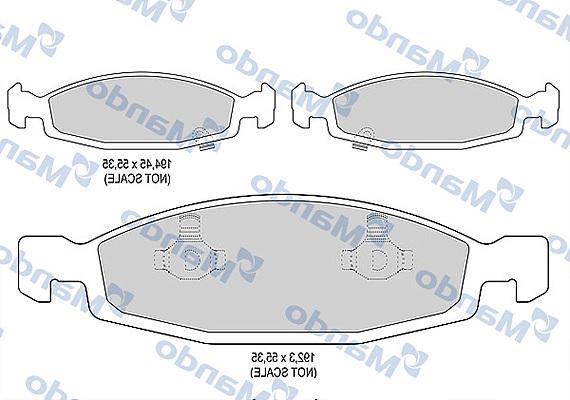 Mando MBF015576 - Гальмівні колодки, дискові гальма autocars.com.ua