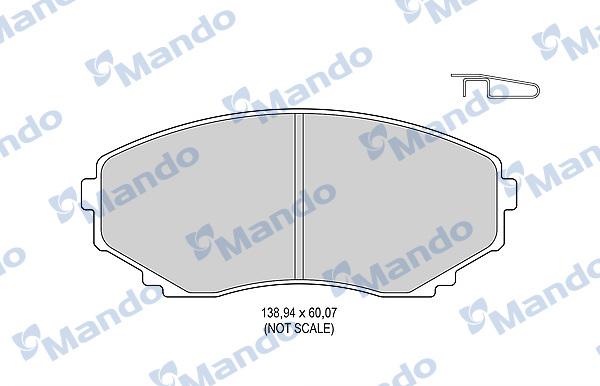 Mando MBF015626 - Гальмівні колодки, дискові гальма autocars.com.ua