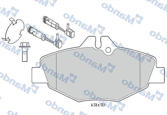 Mando MBF015667 - Гальмівні колодки, дискові гальма autocars.com.ua