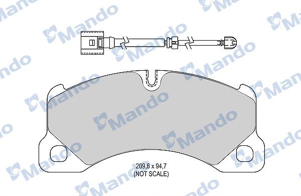 Mando MBF015785 - Гальмівні колодки, дискові гальма autocars.com.ua