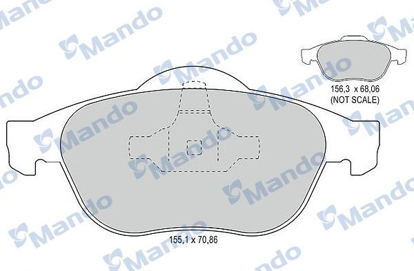 Mando MBF015802 - Тормозные колодки, дисковые, комплект avtokuzovplus.com.ua