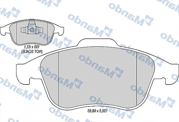 Mando MBF015799 - Гальмівні колодки, дискові гальма autocars.com.ua