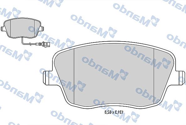 Mando MBF015809 - Гальмівні колодки, дискові гальма autocars.com.ua