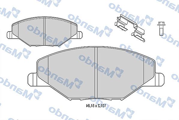 Mando MBF015812 - Гальмівні колодки, дискові гальма autocars.com.ua