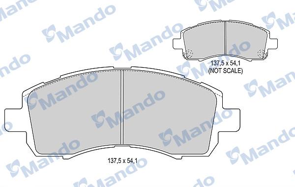 Mando MBF015818 - Гальмівні колодки, дискові гальма autocars.com.ua