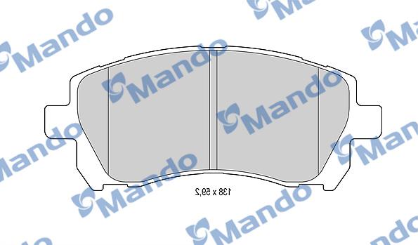 Mando MBF015819 - Тормозные колодки, дисковые, комплект avtokuzovplus.com.ua