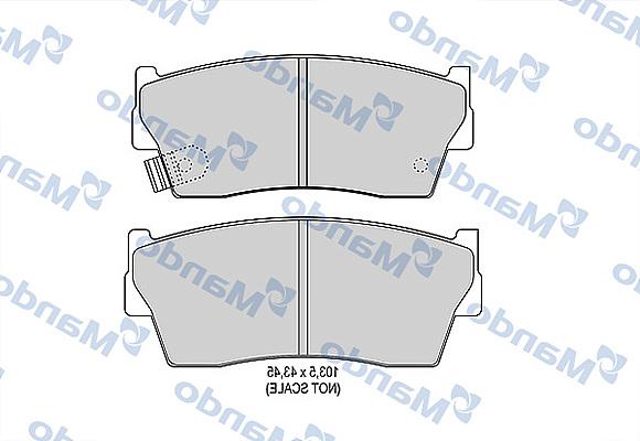 Mando MBF015833 - Гальмівні колодки, дискові гальма autocars.com.ua