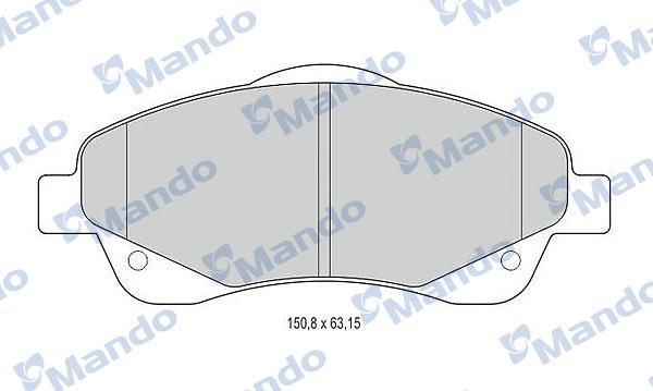 Mando MBF015871 - Гальмівні колодки, дискові гальма autocars.com.ua