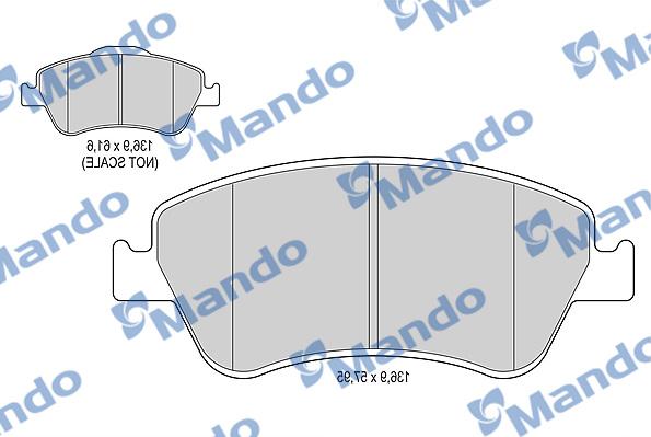 Mando MBF015885 - Гальмівні колодки, дискові гальма autocars.com.ua