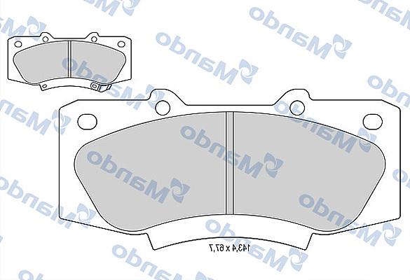 Mando MBF015887 - Гальмівні колодки, дискові гальма autocars.com.ua