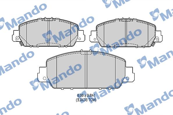 Mando MBF015960 - Гальмівні колодки, дискові гальма autocars.com.ua