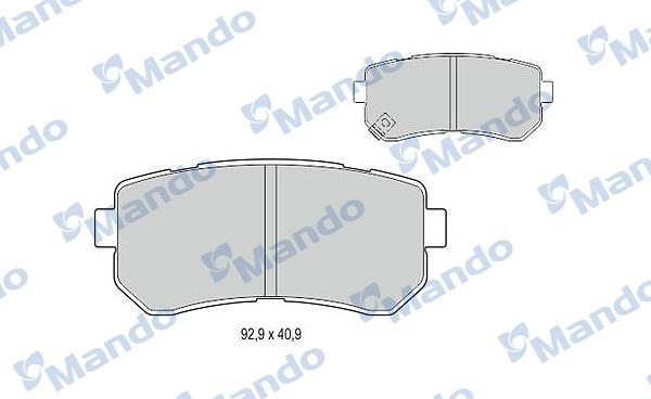 Mando MBF015963 - Гальмівні колодки, дискові гальма autocars.com.ua