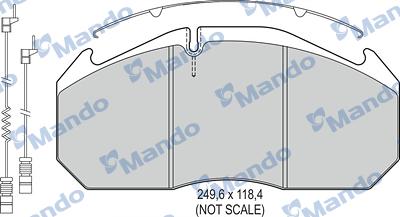 Mando MBF016057 - Тормозные колодки, дисковые, комплект avtokuzovplus.com.ua