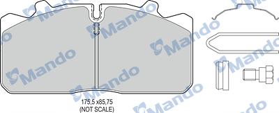 Mando MBF016060 - Гальмівні колодки, дискові гальма autocars.com.ua