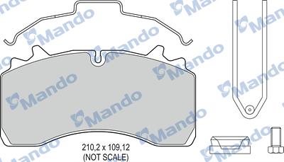 Mando MBF016068 - Гальмівні колодки, дискові гальма autocars.com.ua