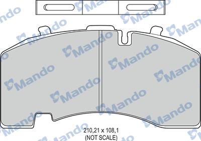 Mando MBF016072 - Гальмівні колодки, дискові гальма autocars.com.ua