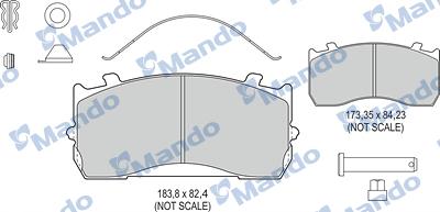 Mando MBF016073 - Тормозные колодки, дисковые, комплект avtokuzovplus.com.ua