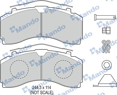 Mando MBF016076 - Гальмівні колодки, дискові гальма autocars.com.ua
