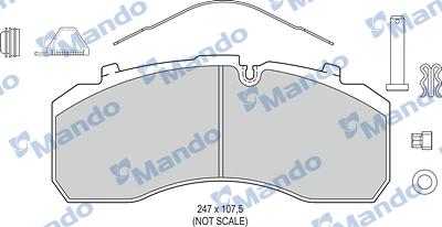 Mando MBF016080 - Тормозные колодки, дисковые, комплект avtokuzovplus.com.ua