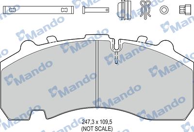 Mando MBF016095 - Тормозные колодки, дисковые, комплект avtokuzovplus.com.ua