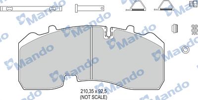 Mando MBF016099 - Гальмівні колодки, дискові гальма autocars.com.ua