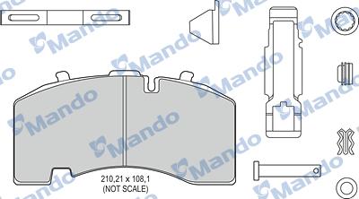 Mando MBF016107 - Гальмівні колодки, дискові гальма autocars.com.ua