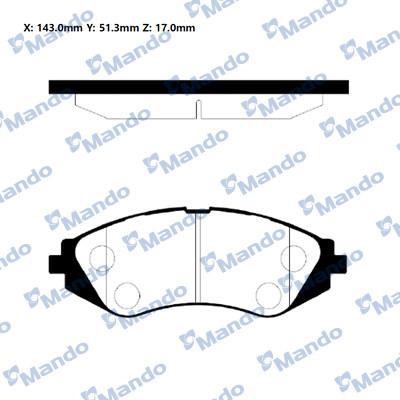 Mando RMPD03NS - Тормозные колодки, дисковые, комплект avtokuzovplus.com.ua