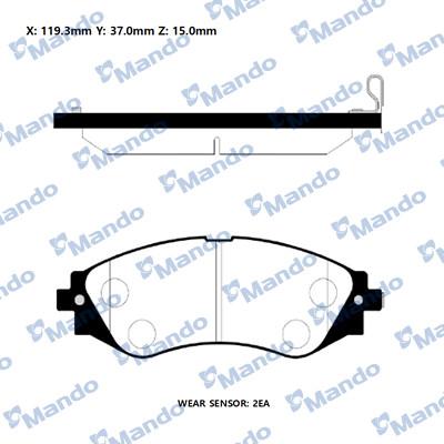 Mando RMPD08NS - Гальмівні колодки, дискові гальма autocars.com.ua