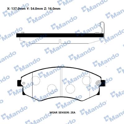 Mando RMPD21NS - Тормозные колодки, дисковые, комплект avtokuzovplus.com.ua