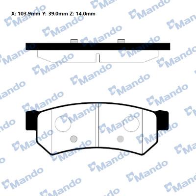 Mando RMPD27NS - Тормозные колодки, дисковые, комплект avtokuzovplus.com.ua