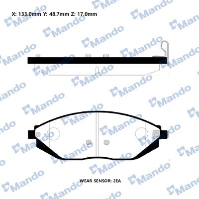 Mando RMPD34NS - Тормозные колодки, дисковые, комплект avtokuzovplus.com.ua