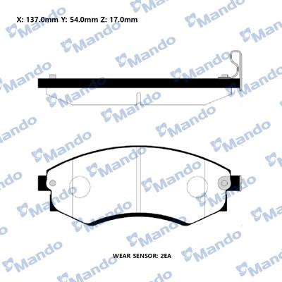 Mando RMPH04NS - Тормозные колодки, дисковые, комплект avtokuzovplus.com.ua