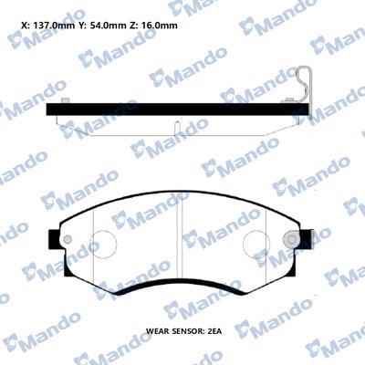 Mando RMPH08NS - Тормозные колодки, дисковые, комплект avtokuzovplus.com.ua