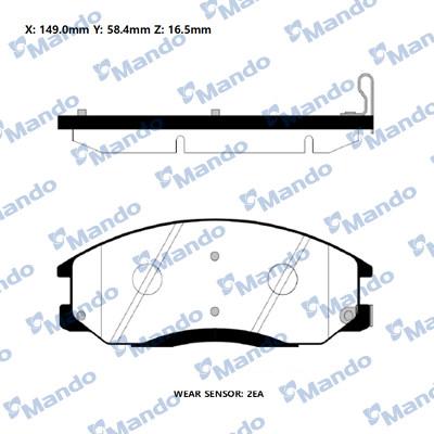 Mando RMPH19NS - Тормозные колодки, дисковые, комплект avtokuzovplus.com.ua