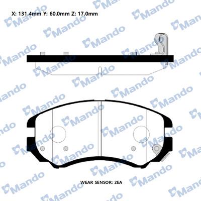 Mando RMPH23NS - Тормозные колодки, дисковые, комплект avtokuzovplus.com.ua